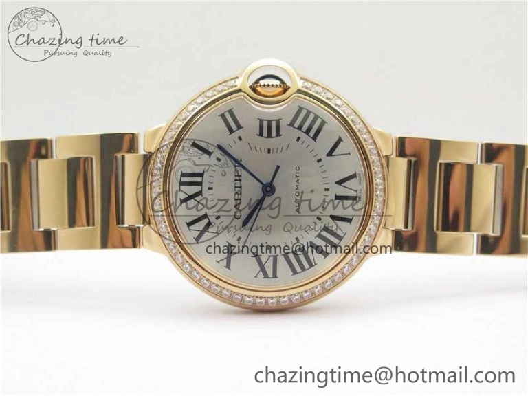 Upgraded Ballon Bleu 36mm RG V6F 1:1 Best Edition Silver Dial on RG Bracelet SEIKO NH05A 10320