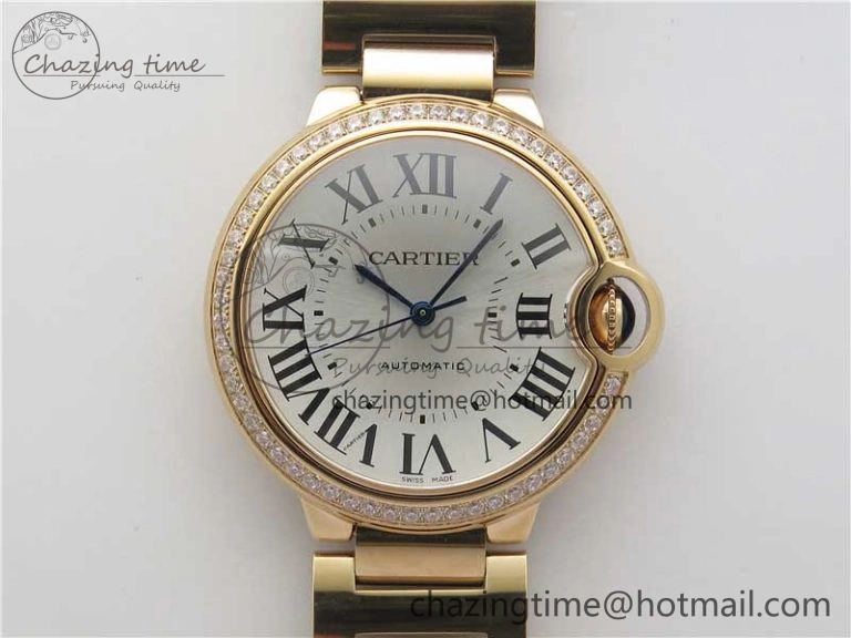 Upgraded Ballon Bleu 36mm RG V6F 1:1 Best Edition Silver Dial on RG Bracelet SEIKO NH05A 10320