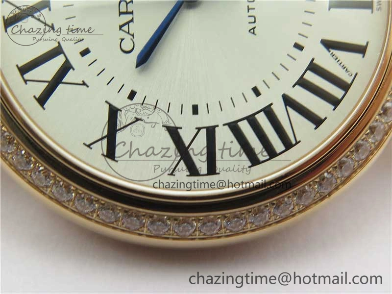 Upgraded Ballon Bleu 36mm RG V6F 1:1 Best Edition Silver Dial on RG Bracelet SEIKO NH05A 10320