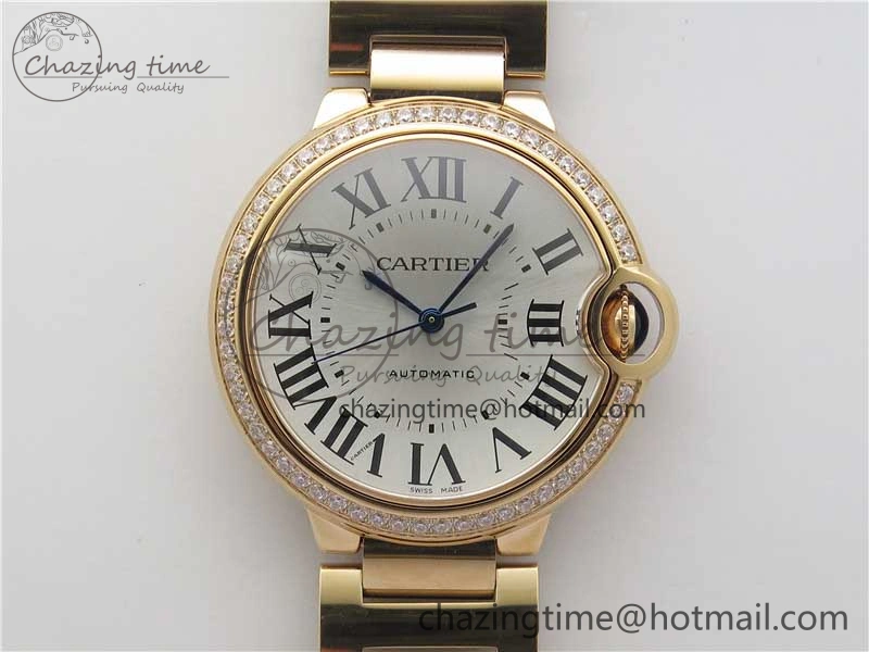 Upgraded Ballon Bleu 36mm RG V6F 1:1 Best Edition Silver Dial on RG Bracelet SEIKO NH05A 10320