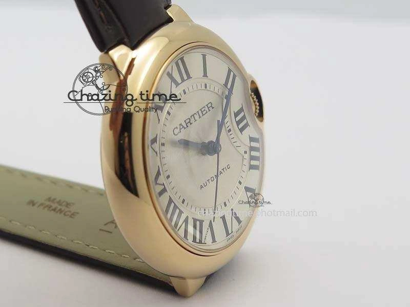 Ballon Bleu 36mm RG V6F Best Edition White Dial On Brown Leather SEIKO NH05A V Stretchable 6303