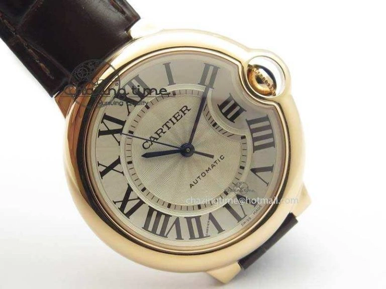 Ballon Bleu 36mm RG V6F Best Edition White Dial On Brown Leather SEIKO NH05A V Stretchable 6303