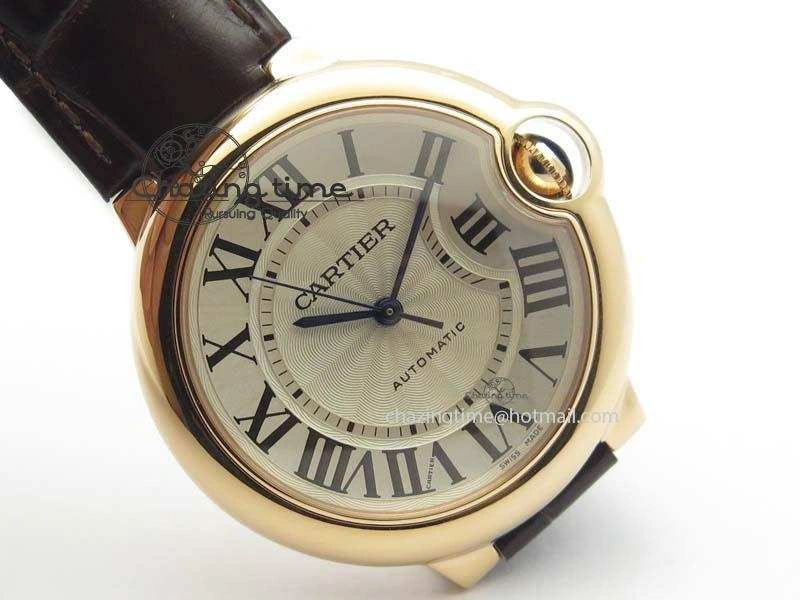 Ballon Bleu 36mm RG V6F Best Edition White Dial On Brown Leather SEIKO NH05A V Stretchable 6303