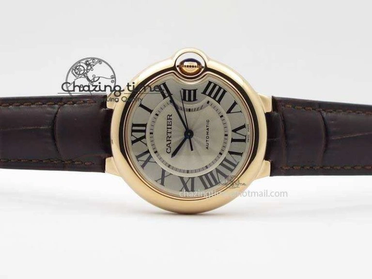 Ballon Bleu 36mm RG V6F Best Edition White Dial On Brown Leather SEIKO NH05A V Stretchable 6303