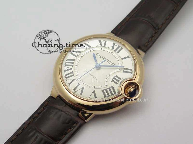 Ballon Bleu 36mm RG V6F Best Edition White Dial On Brown Leather SEIKO NH05A V Stretchable 6303