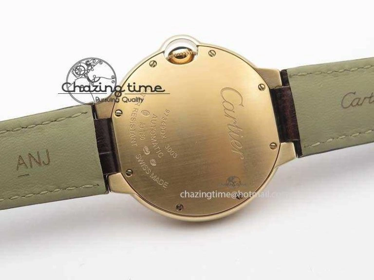Ballon Bleu 36mm RG V6F Best Edition White Dial On Brown Leather SEIKO NH05A V Stretchable 6303