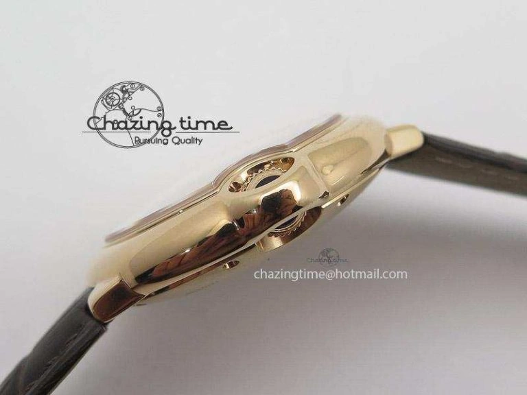 Chic Ballon Bleu 36mm RG V6F White Textured Dial on Dark Brown Leather Strap SEIKO NH05A 6377