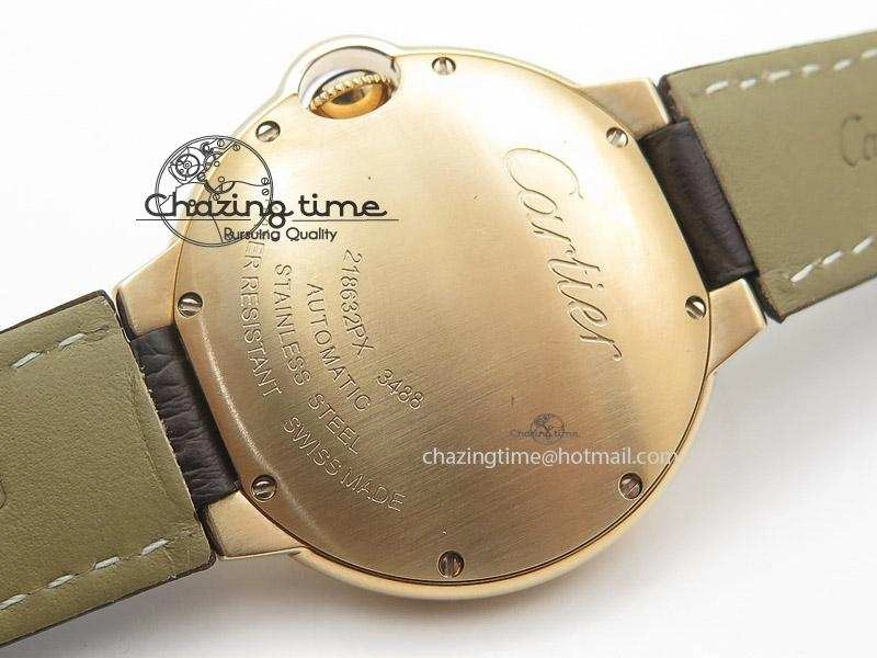 Chic Ballon Bleu 36mm RG V6F White Textured Dial on Dark Brown Leather Strap SEIKO NH05A 6377