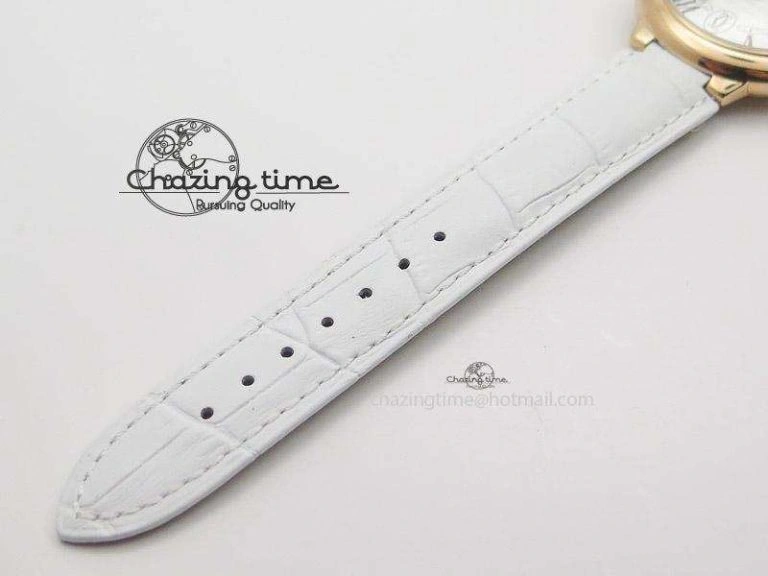 Ballon Bleu 36mm RG V6F White Textured Dial on White Leather Strap SEIKO NH05A ComfortFit 6378