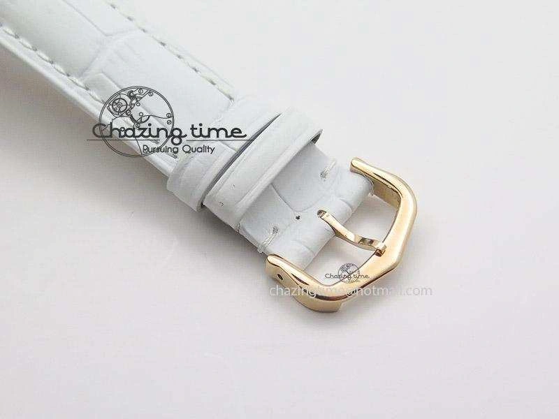 Ballon Bleu 36mm RG V6F White Textured Dial on White Leather Strap SEIKO NH05A ComfortFit 6378