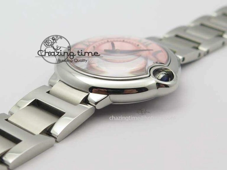 Ballon Bleu 36mm SS V6F 1:1 Best Edition Pink Dial On SS Bracelet SEIKO NH05A Popular 6301