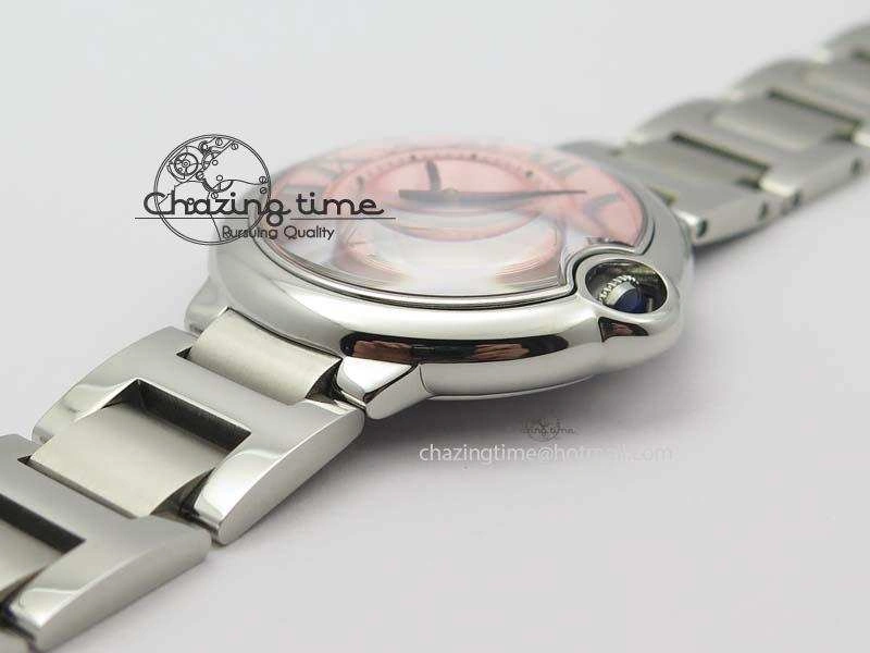 Ballon Bleu 36mm SS V6F 1:1 Best Edition Pink Dial On SS Bracelet SEIKO NH05A Popular 6301