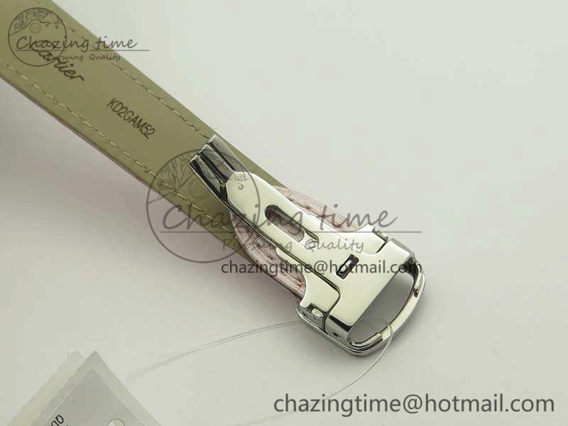 Functional Ballon Bleu 36mm SS V6F 1:1 Best Edition White Dial Diamond Bezel On Leather Strap Quartz 10734