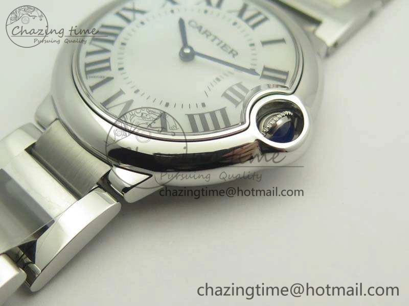 Ballon Bleu 36mm SS V6F 1:1 Best Edition White MOP Dial On SS Bracelet Quartz Durable 10744