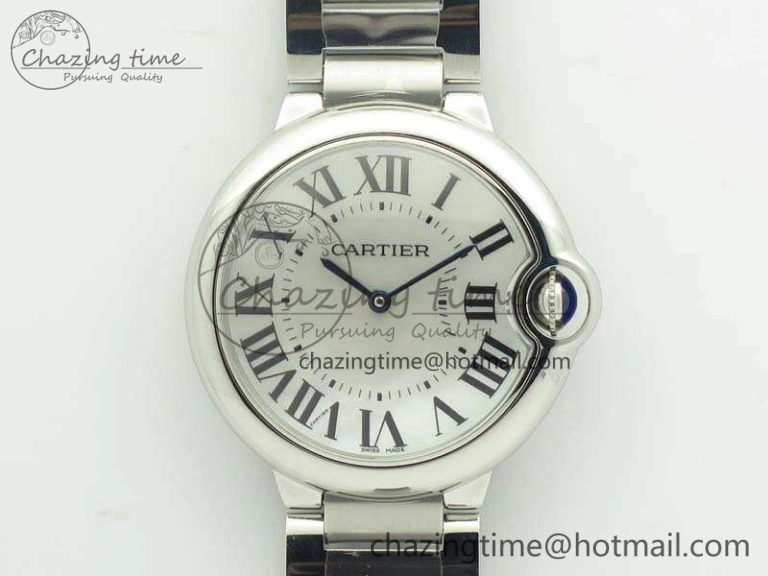 Ballon Bleu 36mm SS V6F 1:1 Best Edition White MOP Dial On SS Bracelet Quartz Durable 10744