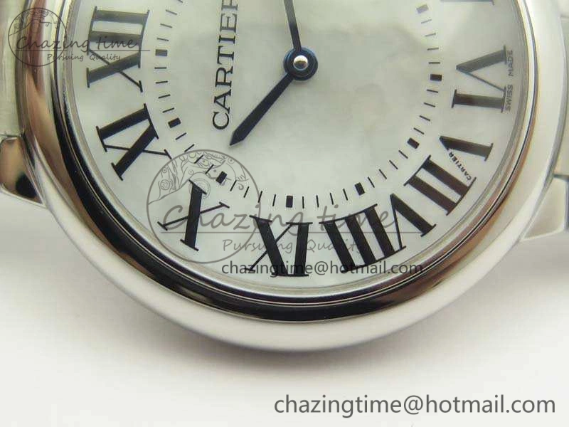 Ballon Bleu 36mm SS V6F 1:1 Best Edition White MOP Dial On SS Bracelet Quartz Durable 10744
