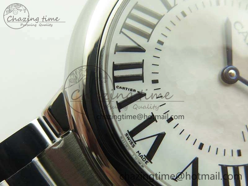 Ballon Bleu 36mm SS V6F 1:1 Best Edition White MOP Dial On SS Bracelet Quartz Durable 10744