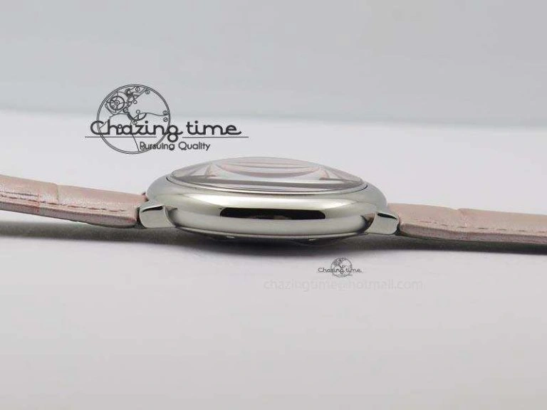 Ballon Bleu 36mm SS V6F Best Edition Pink Textured Dial On Pink Leather Strap Ronda Quartz EasyCare 10784