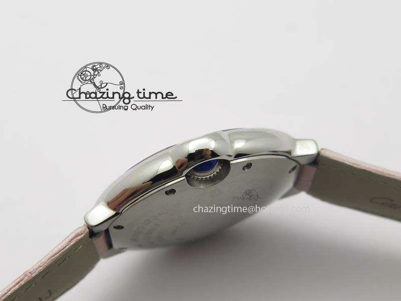 Ballon Bleu 36mm SS V6F Best Edition Pink Textured Dial On Pink Leather Strap Ronda Quartz EasyCare 10784