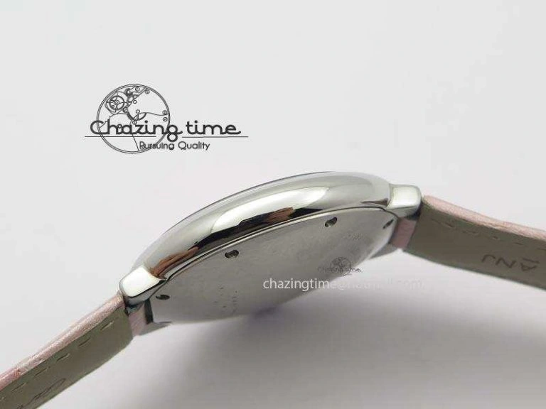 Ballon Bleu 36mm SS V6F Best Edition Pink Textured Dial On Pink Leather Strap Ronda Quartz EasyCare 10784