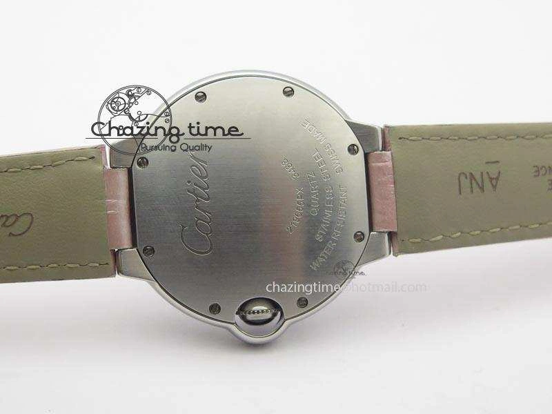 Ballon Bleu 36mm SS V6F Best Edition Pink Textured Dial On Pink Leather Strap Ronda Quartz EasyCare 10784
