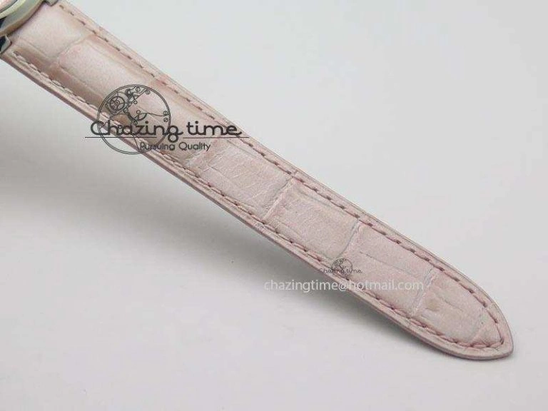 Ballon Bleu 36mm SS V6F Best Edition Pink Textured Dial On Pink Leather Strap Ronda Quartz EasyCare 10784