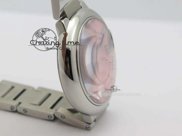 RelaxedFit Ballon Bleu 36mm SS V6F Best Edition Pink Textured Dial On SS Bracelet Ronda Quartz 10782