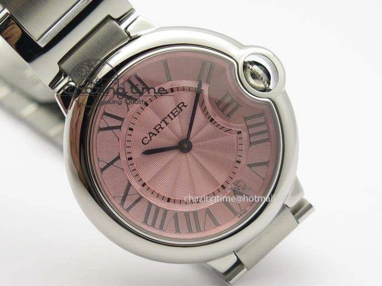 RelaxedFit Ballon Bleu 36mm SS V6F Best Edition Pink Textured Dial On SS Bracelet Ronda Quartz 10782