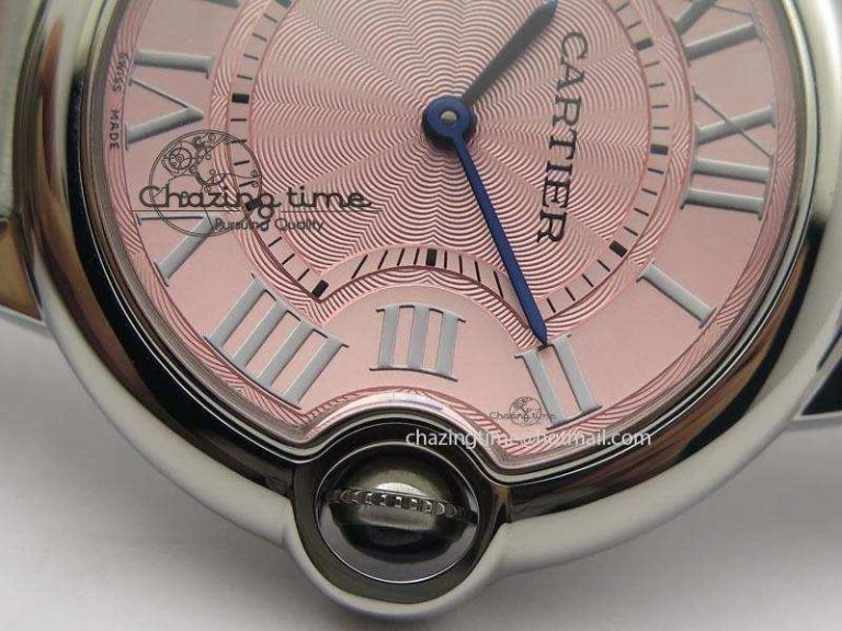 RelaxedFit Ballon Bleu 36mm SS V6F Best Edition Pink Textured Dial On SS Bracelet Ronda Quartz 10782