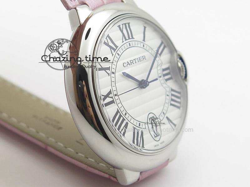 Practical Ballon Bleu 36mm SS V6F White Textured Dial on Pink Leather Strap SEIKO NH05A 6375