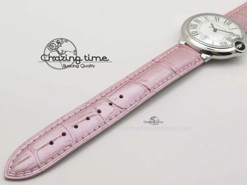 Practical Ballon Bleu 36mm SS V6F White Textured Dial on Pink Leather Strap SEIKO NH05A 6375