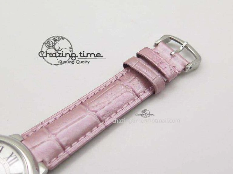 Practical Ballon Bleu 36mm SS V6F White Textured Dial on Pink Leather Strap SEIKO NH05A 6375