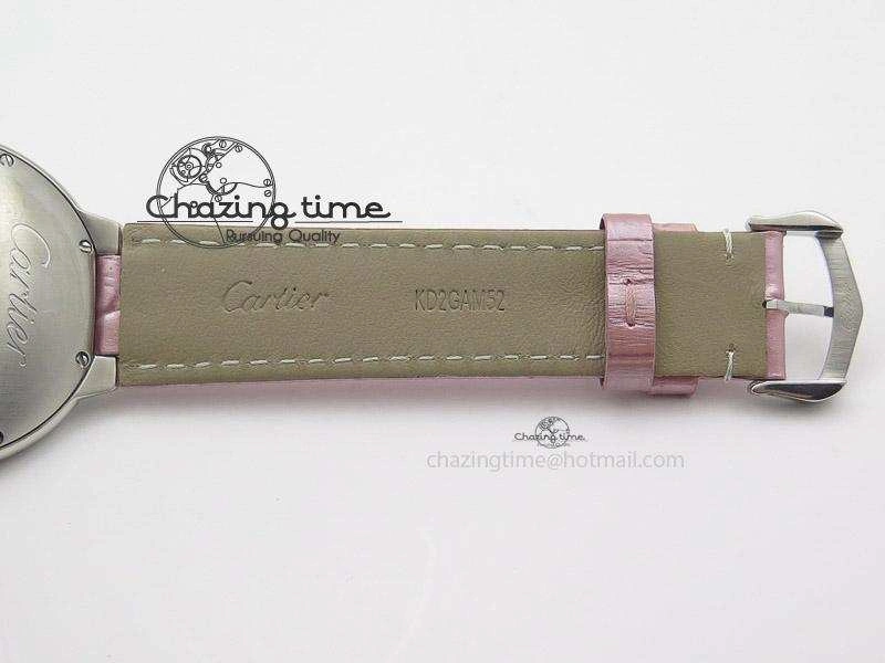 Practical Ballon Bleu 36mm SS V6F White Textured Dial on Pink Leather Strap SEIKO NH05A 6375