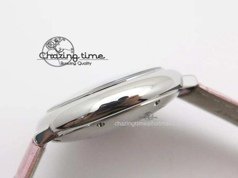 Practical Ballon Bleu 36mm SS V6F White Textured Dial on Pink Leather Strap SEIKO NH05A 6375