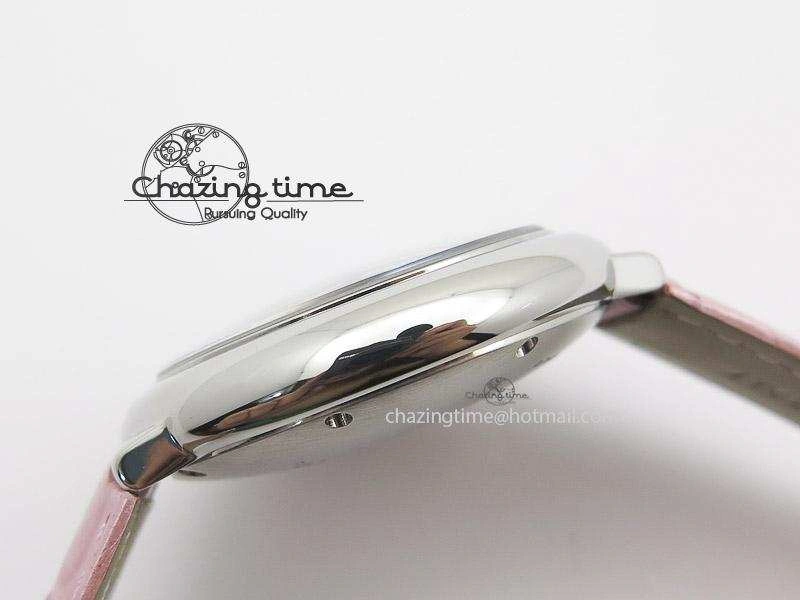 Practical Ballon Bleu 36mm SS V6F White Textured Dial on Pink Leather Strap SEIKO NH05A 6375