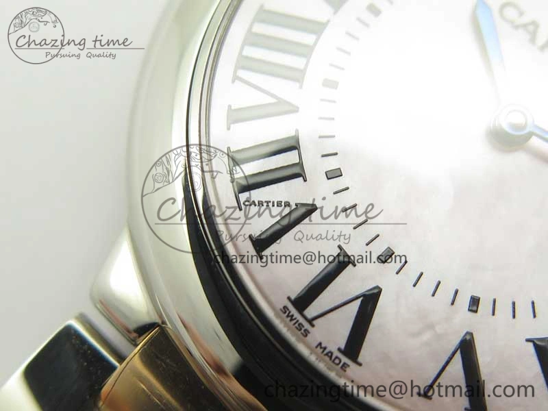 Modern Ballon Bleu 36mm SS RG V6F 1:1 Best Edition White MOP Dial on SS RG Bracelet Ronda Quartz 10677
