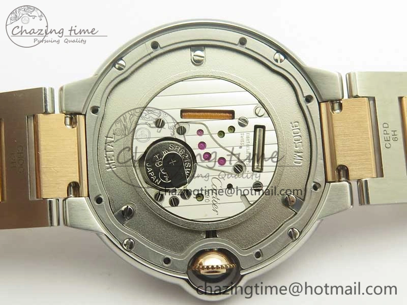 Modern Ballon Bleu 36mm SS RG V6F 1:1 Best Edition White MOP Dial on SS RG Bracelet Ronda Quartz 10677