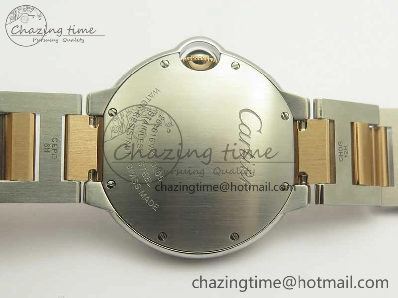 Modern Ballon Bleu 36mm SS RG V6F 1:1 Best Edition White MOP Dial on SS RG Bracelet Ronda Quartz 10677
