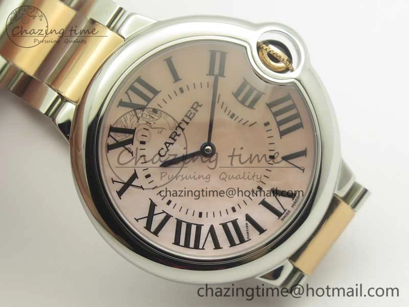 Modern Ballon Bleu 36mm SS RG V6F 1:1 Best Edition White MOP Dial on SS RG Bracelet Ronda Quartz 10677