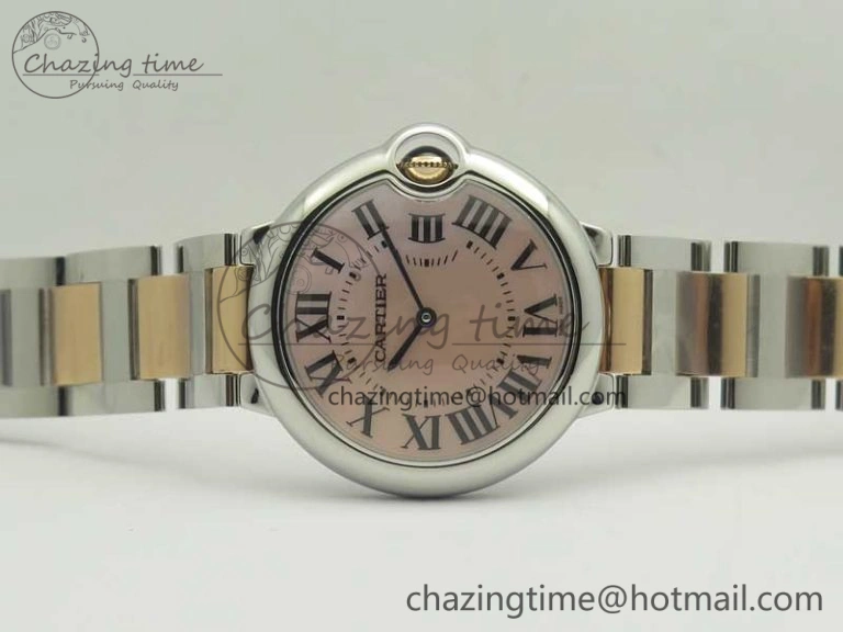 Modern Ballon Bleu 36mm SS RG V6F 1:1 Best Edition White MOP Dial on SS RG Bracelet Ronda Quartz 10677
