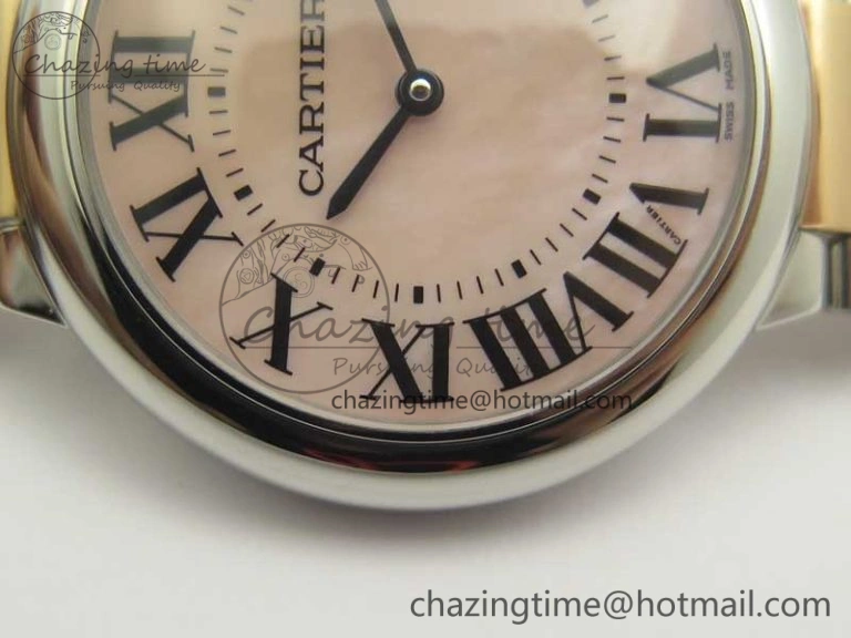 Modern Ballon Bleu 36mm SS RG V6F 1:1 Best Edition White MOP Dial on SS RG Bracelet Ronda Quartz 10677
