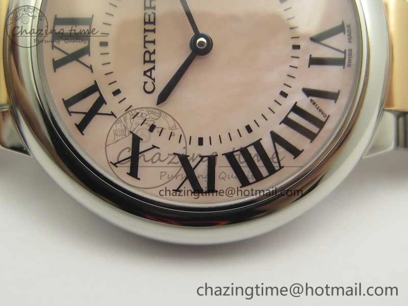 Modern Ballon Bleu 36mm SS RG V6F 1:1 Best Edition White MOP Dial on SS RG Bracelet Ronda Quartz 10677