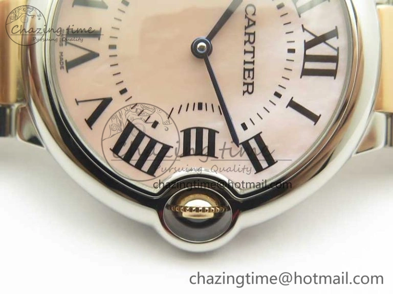 Modern Ballon Bleu 36mm SS RG V6F 1:1 Best Edition White MOP Dial on SS RG Bracelet Ronda Quartz 10677
