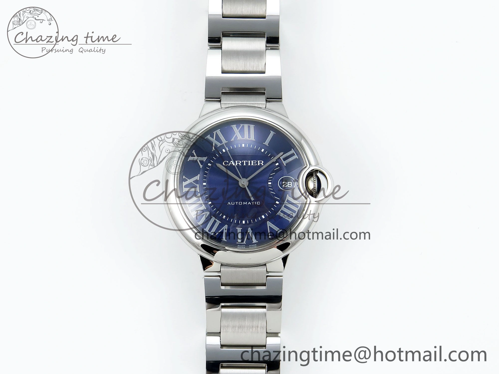 Ballon Bleu 40mm SS CHF 1:1 Best Edition Blue Texture Dial on SS Bracelet A Soft 6049