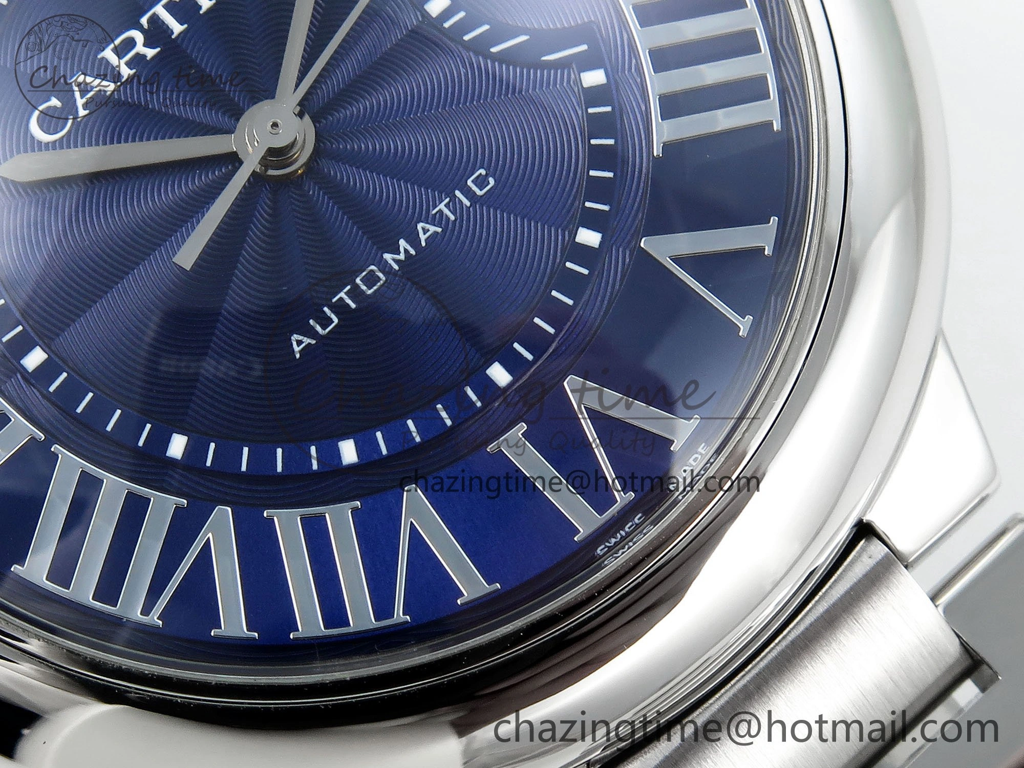 Ballon Bleu 40mm SS CHF 1:1 Best Edition Blue Texture Dial on SS Bracelet A Soft 6049