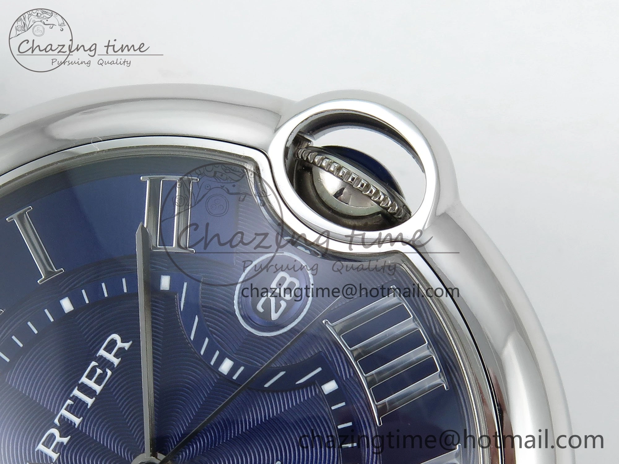Ballon Bleu 40mm SS CHF 1:1 Best Edition Blue Texture Dial on SS Bracelet A Soft 6049