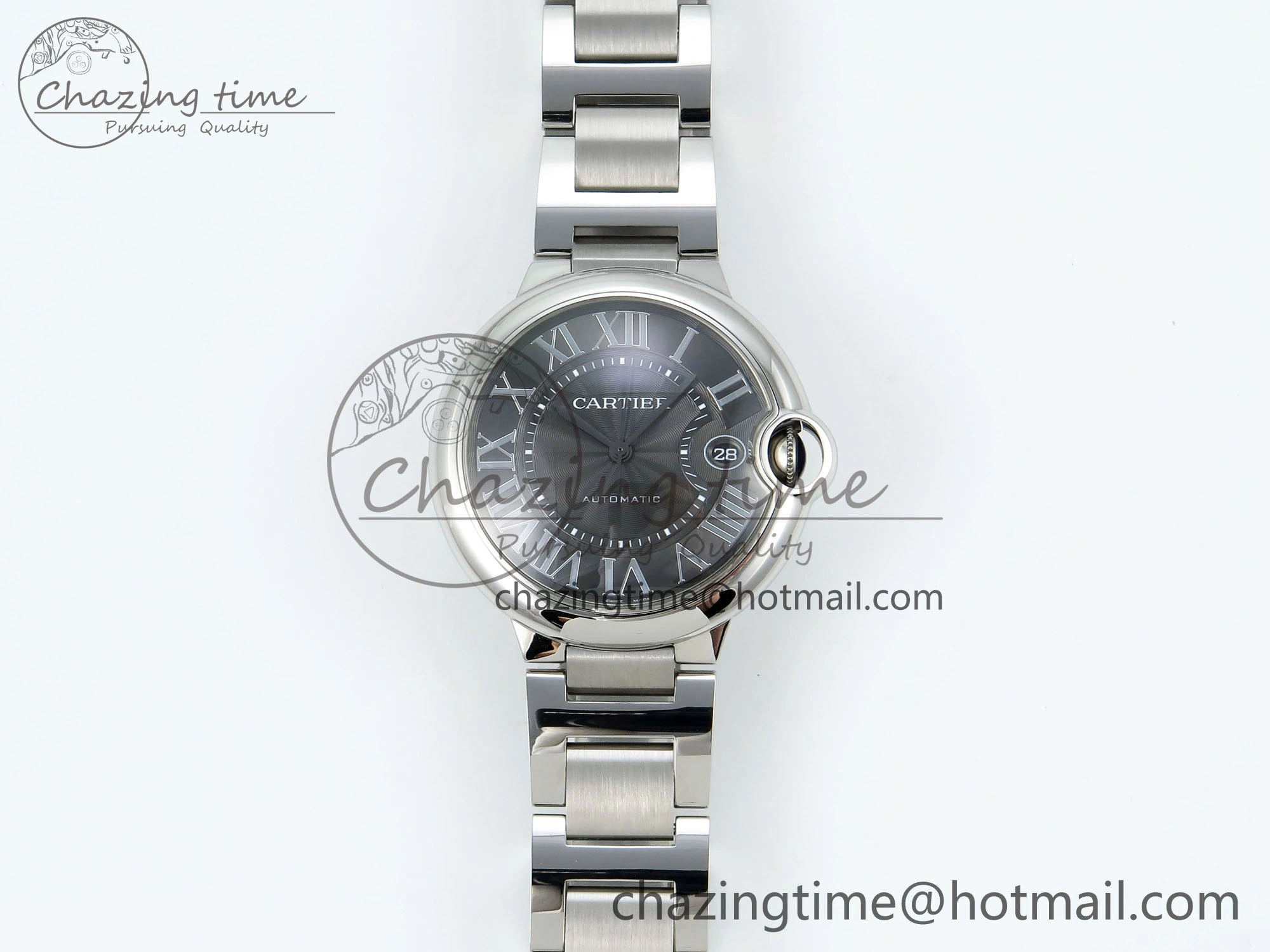 Casual Ballon Bleu 40mm SS CHF 1:1 Best Edition Grey Texture Dial on SS Bracelet A 6044