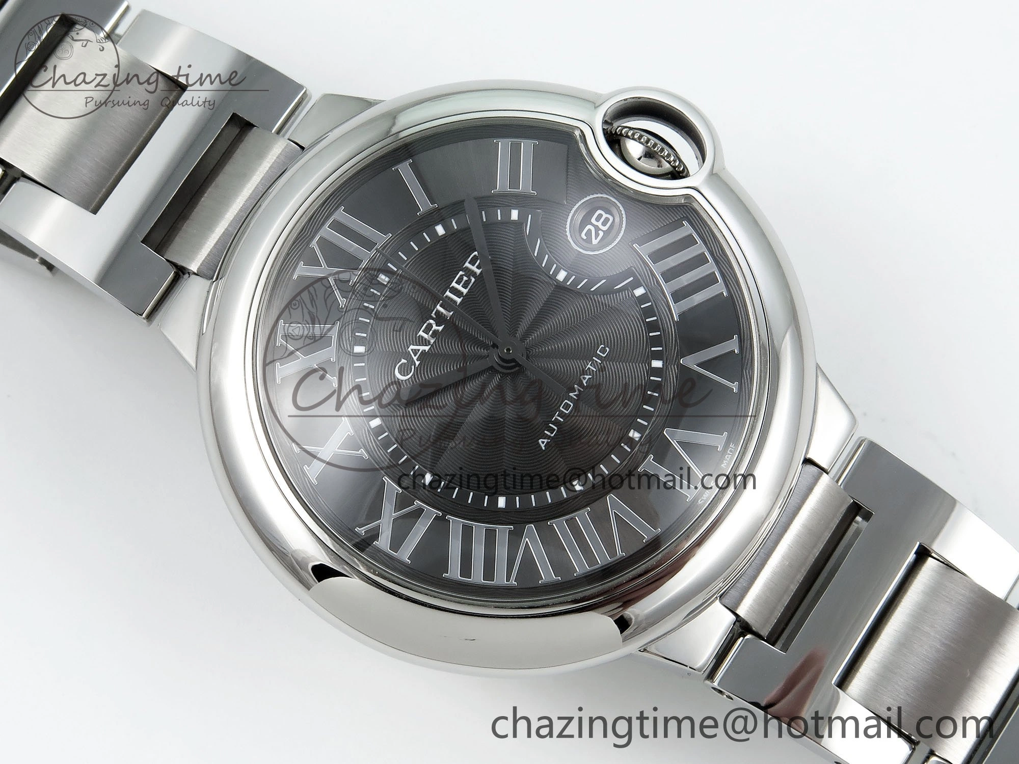 Casual Ballon Bleu 40mm SS CHF 1:1 Best Edition Grey Texture Dial on SS Bracelet A 6044