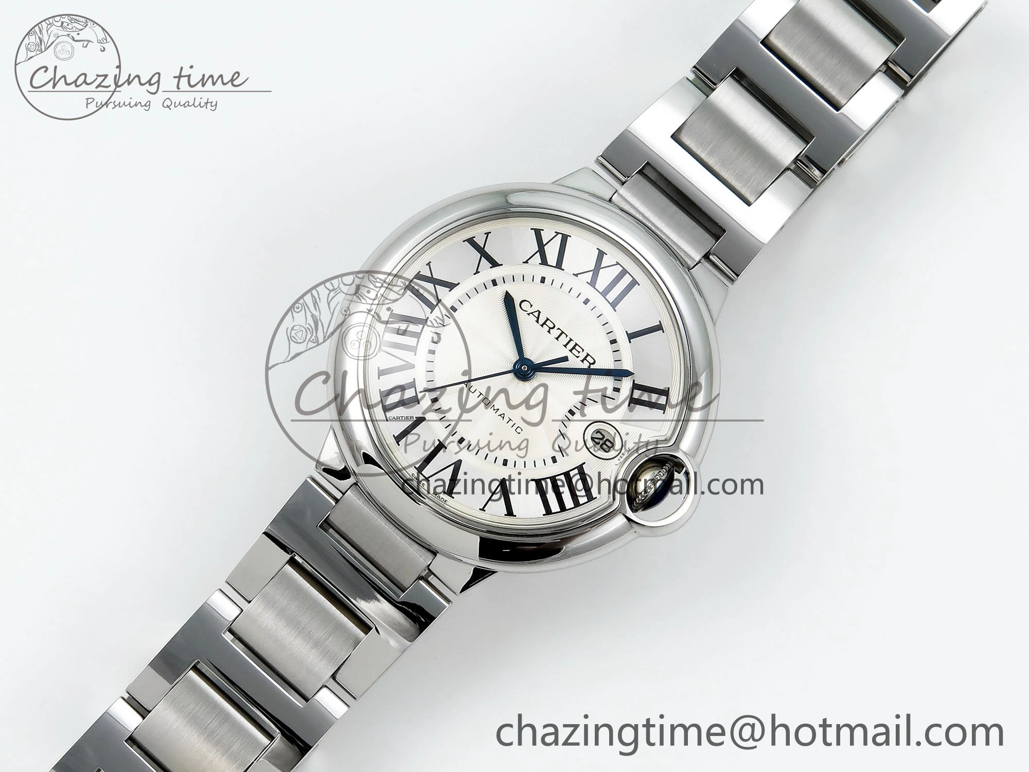 Ballon Bleu 40mm SS CHF 1:1 Best Edition White Texture Dial on SS Bracelet A WeatherProof 6043