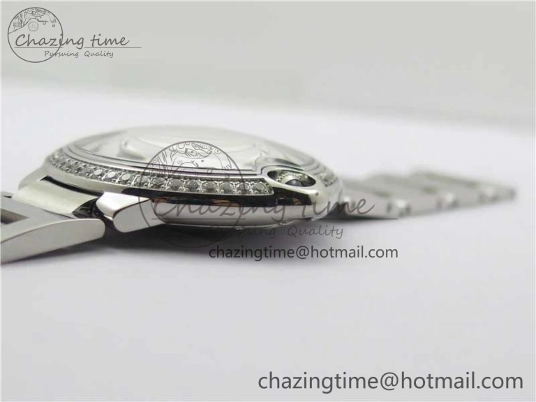 FlexibleFit Ballon Bleu 42mm Crystal Bezel SS V6F 1:1 Best Edition White Texture Dial on SS Bracelet A 10339